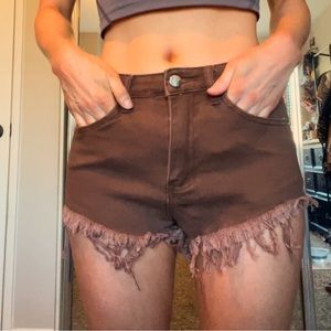 Brown low rise shorts